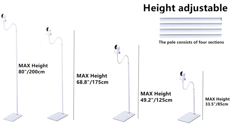 80"31" Tall White Floor Holder Stand Mount For Security Cameras 3.2lbs Baseheigh gallery