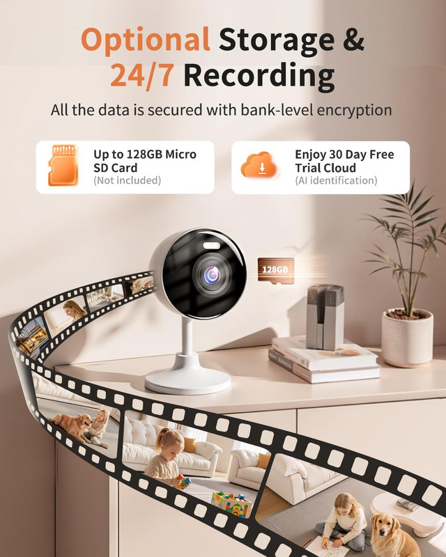 2K WiFi Security Camera with Night Vision, 2-Way Audio, Works with Alexa gallery