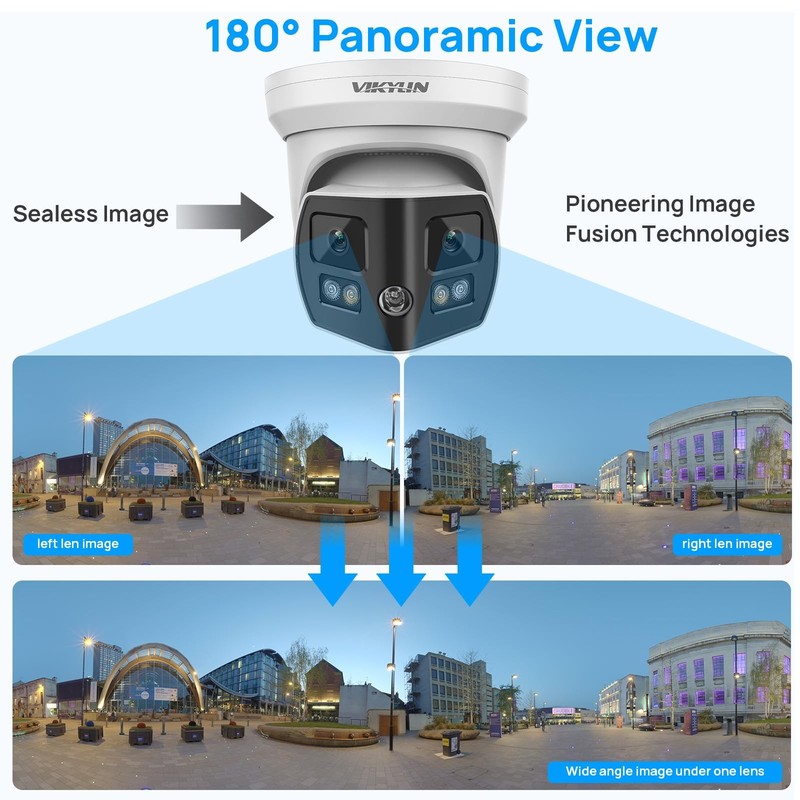 4K 8MP Dual Lens Poe IP Security Camera Outdoor with 180° Panoramic Wide Angl... gallery