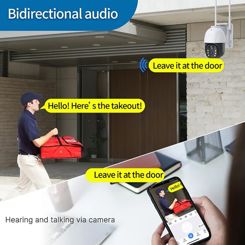 Solar 3MP Wireless PIR Security Camera 2-way Audio Wifi Surveillance Waterproof gallery
