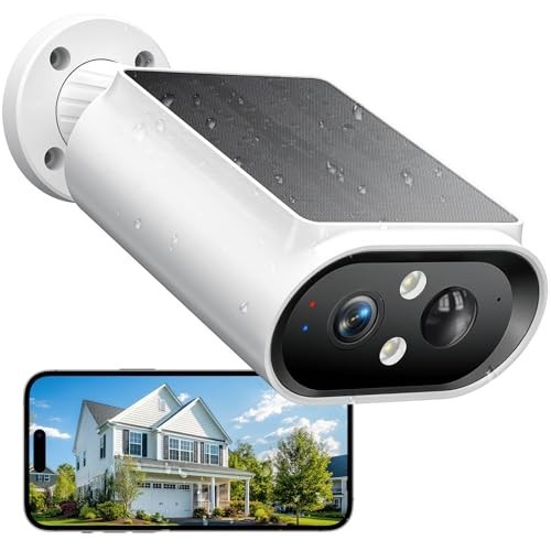 Solar Security Camera Wireless Outdoor 2K WiFi AI Motion Detection 360 View gallery