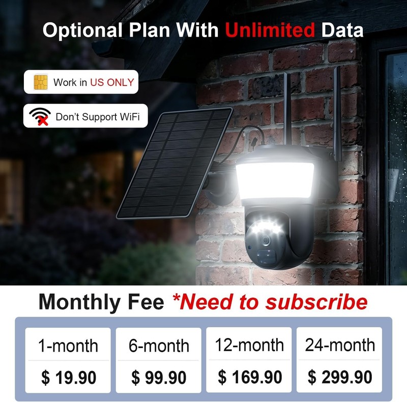 4G LTE Cellular Solar Security Camera Wireless Outdoor, Free Cloud Storage, N... gallery