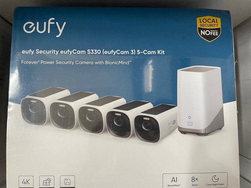 eufy S330 eufyCam 3 Wireless 4K Security Camera Integrated Solar Panel 5-Cam Kit