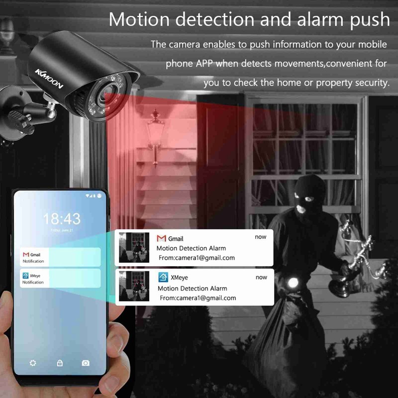 1080P Security Camera 24 Infrared LEDs Motion Detection Security Camera Kit KBUA gallery