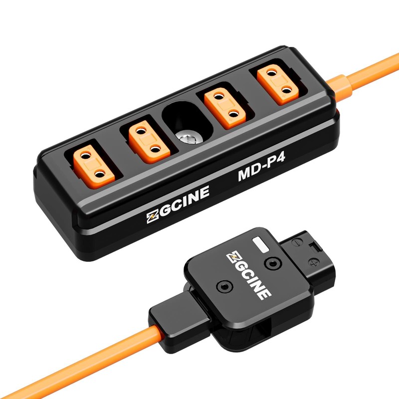 MD-P4 D-Tap to 4 D-Tap Splitter Cable, 180° Rotatable Male with LED Anti-Reve... gallery
