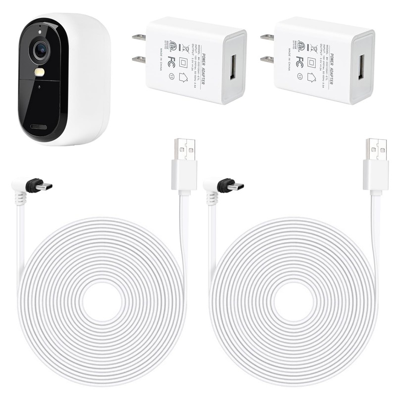 ALERTCAM 2Pack 9m/30ft Charging Cable for Arlo Essential 2K Outdoor White