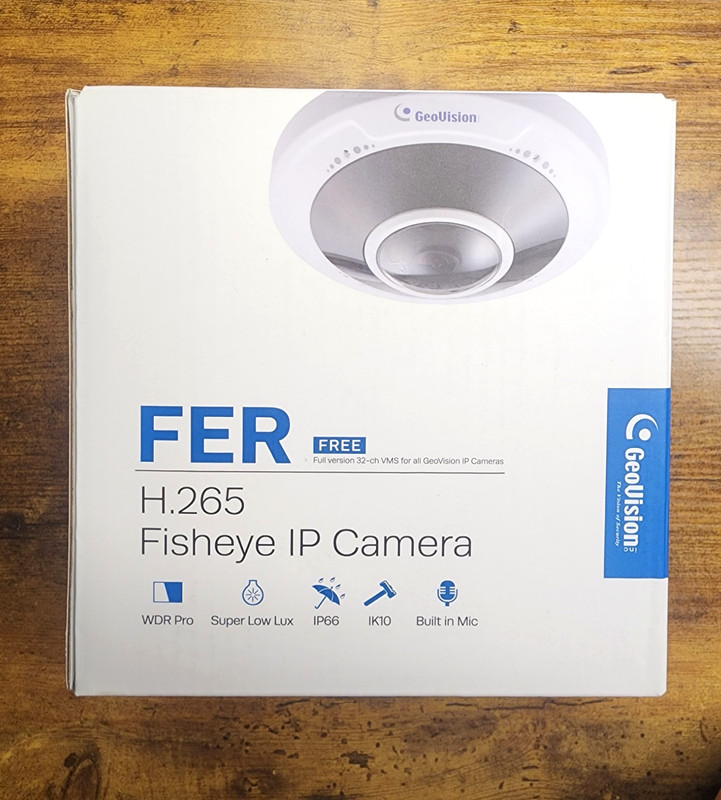 GeoVision GV-FER5702 5MP H.265 Fisheye IP Camera WDR Pro IP66 IK10 – New in Box