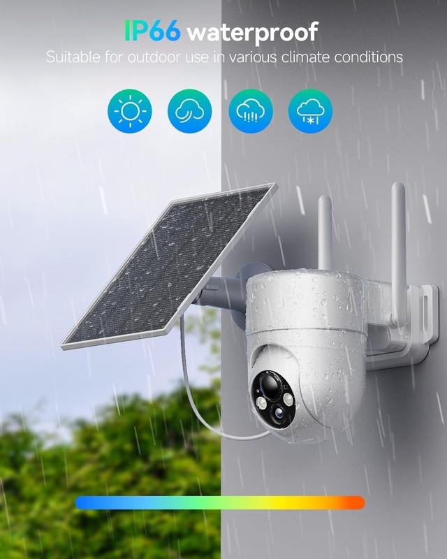 Solar Camera Outdoor Wireless, 2.4G WiFi Security Cameras for Home Security, ... gallery