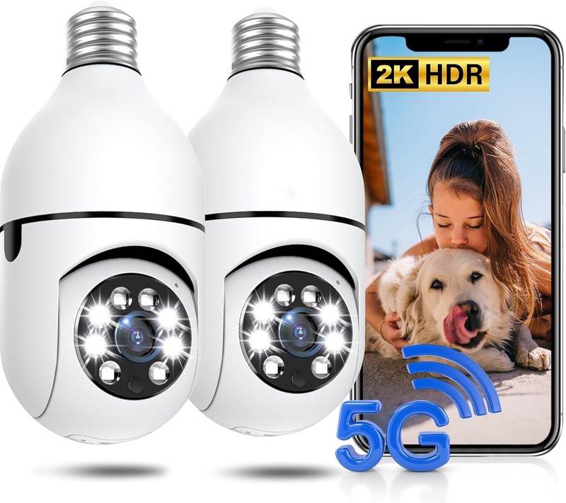 Security Camera 2 Packs, 5G&2.4GHz 2K Security Cameras Wireless Outdoor 360° PTZ