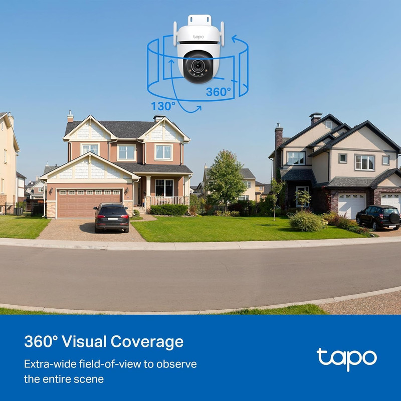 Tp-Link Tapo 2K QHD Outdoor Pan/Tilt Wi-Fi Security Camera, 360° View, Motion gallery