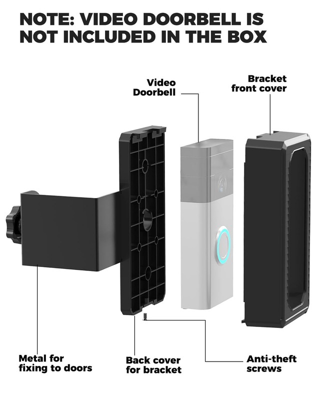 Anti-Theft Doorbell Mount Compatible with Ring Wireless Video Doorbell and Ba... gallery