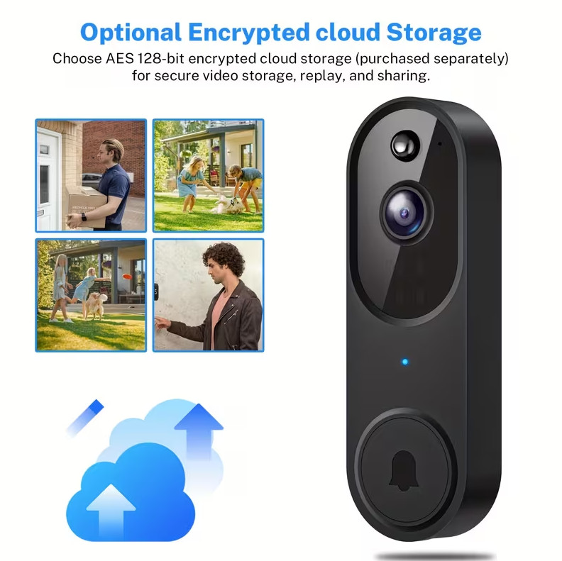 2pcs Smart Video Doorbells with AI Human Detection, Color Night Vision gallery