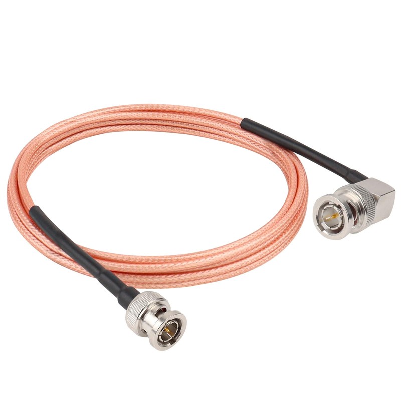 XRDS - RF Flexible Right Angle Video Cable, 6FT, 75 Ohm RG179 BNC 6 FT, Brown