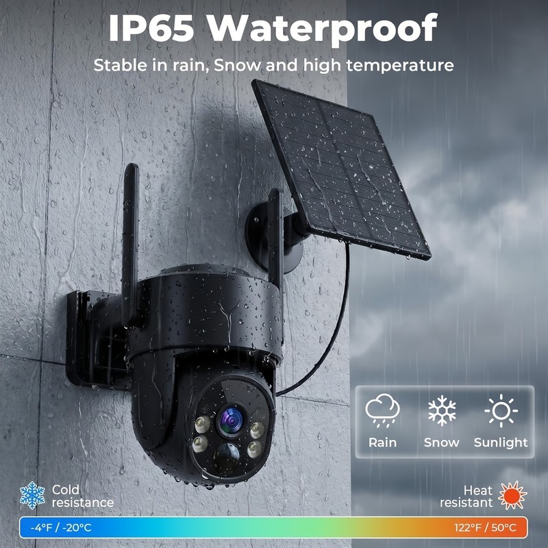 5MP Solar Security Camera Wireless Outdoor,IP65 Waterproof gallery