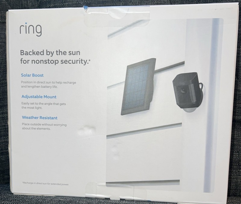 New Black Ring Solar Panel For Security Camera Rechargeable Power gallery