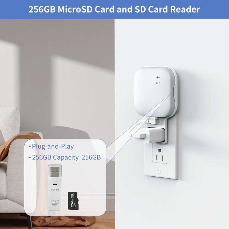 256GB MicroSD Card with Wall Mount for Blink Sync Module XR Security Cameras gallery