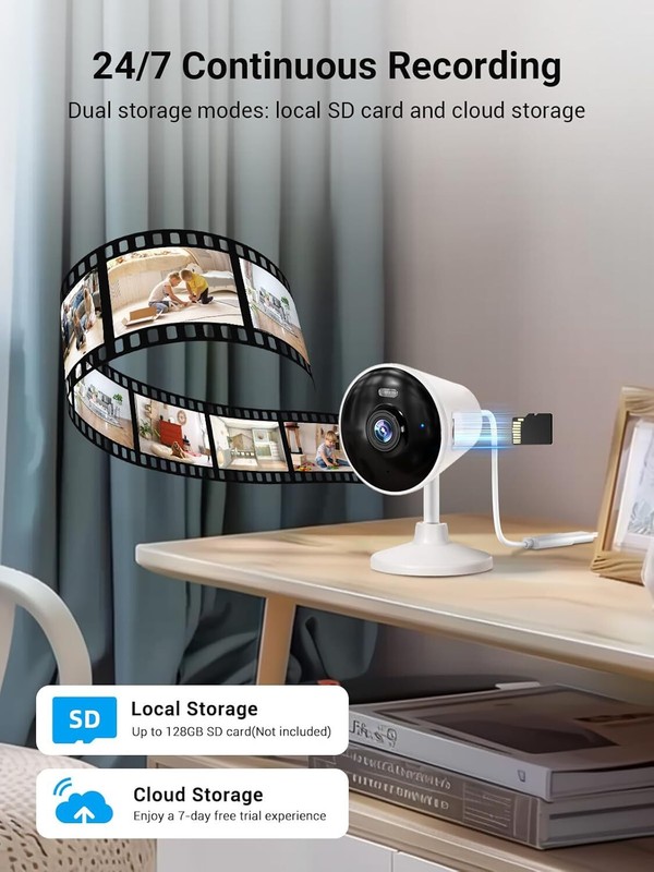 5G & 2.4G Indoor/Outdoor Security Camera for Home, 【5G&2.4G】White gallery
