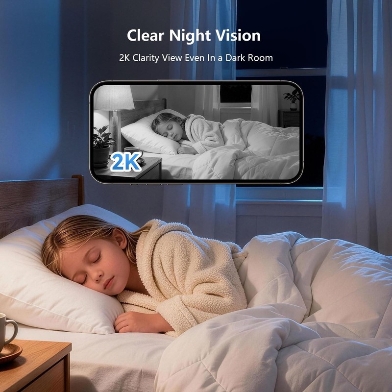 3MP Indoor WiFi Security Camera with 32GB SD Card, Pan/Tilt, Motion Detection gallery