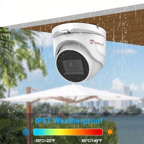 5MP HD Analog CCTV Camera 4-in-1, 100ft IR Night Vision, Waterproof Dome Securit gallery