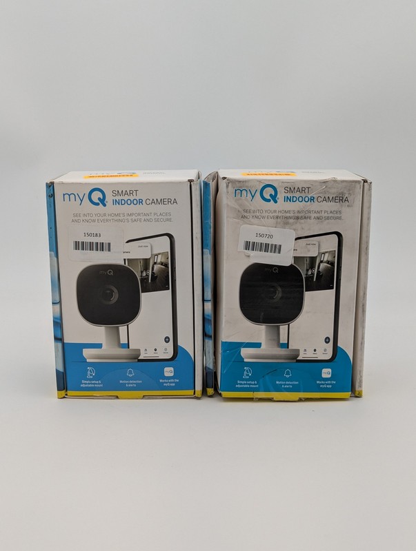 myQ Smart Indoor & Outdoor Wired Home Security Cameras | White | Lot of 3 gallery