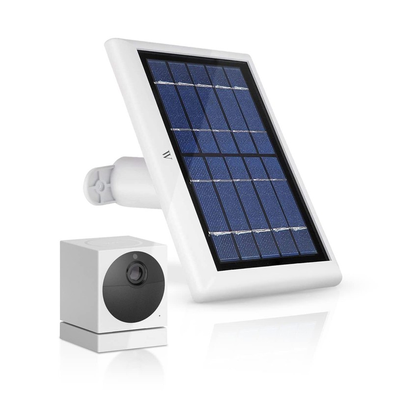 Wasserstein Solar Panel Compatible with Wyze Cam Outdoor, White