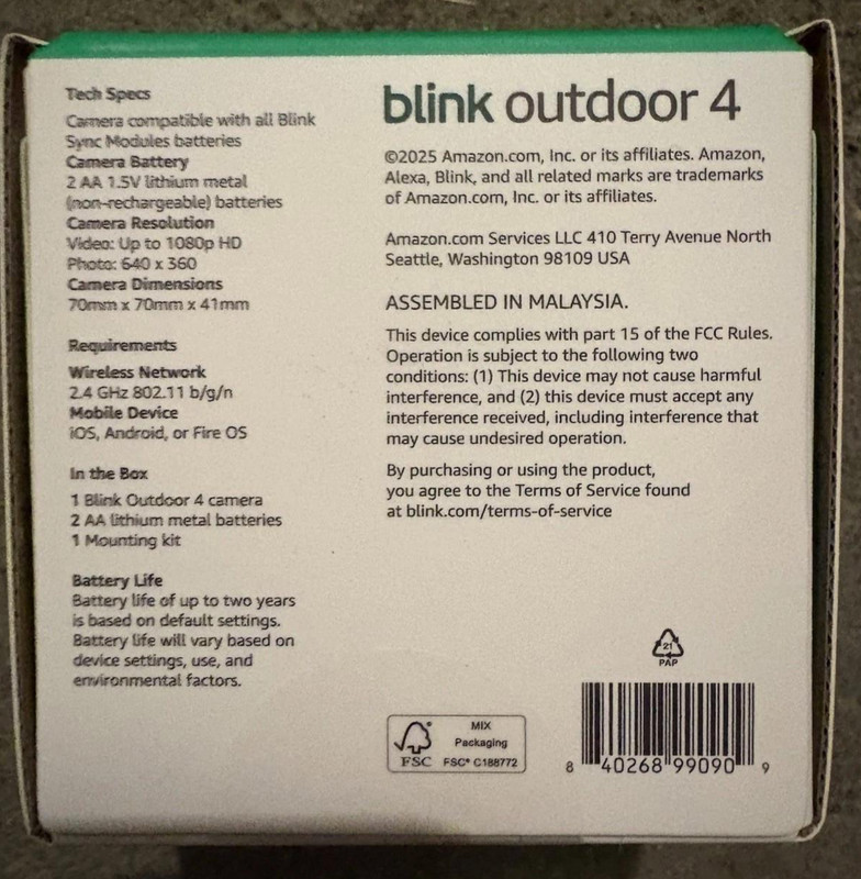 Blink Outdoor 4 (4th Gen) Wire-Free Smart Security Add On Camera HD 2-Way Audio gallery