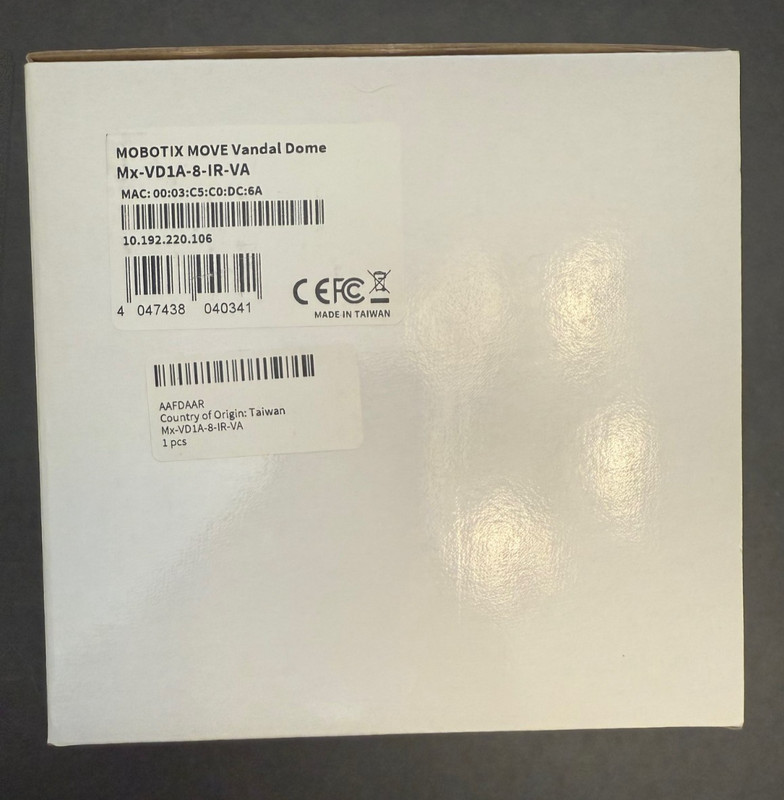 Mobotix Move - 8MP Vandal Dome - Mx-VD1A-8-IR-VA - *NEW SEALED*