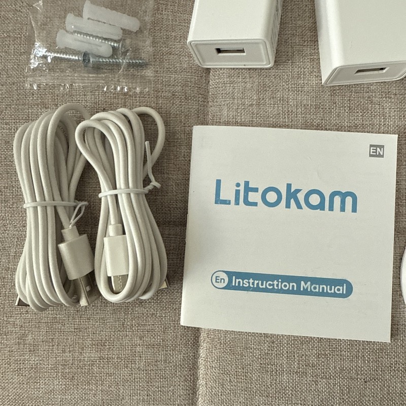 Litokam 2K WiFi Smart Camera. 2pack Indoor Cameras for Home Security. White gallery