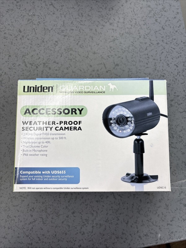 Uniden Indoor/Outdoor Security Camera UDRC14 Input 9V 600mA Black Weather Proof