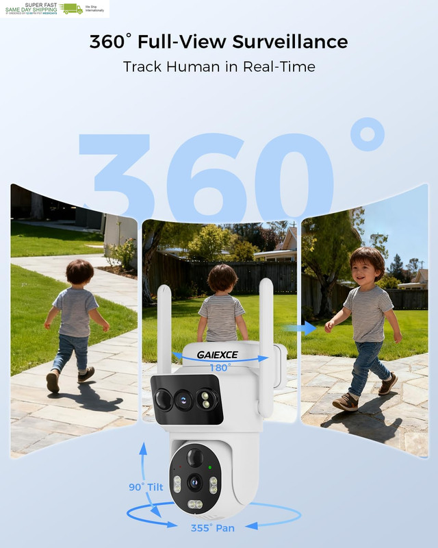Solar Dual Lens Security Cameras Wireless Outdoor, Home Dual Lens Security Camer gallery