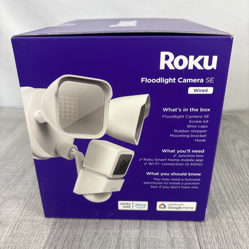 Brand New Roku Smart Home Floodlight Camera SE Wi-Fi, Wired Security Camera gallery
