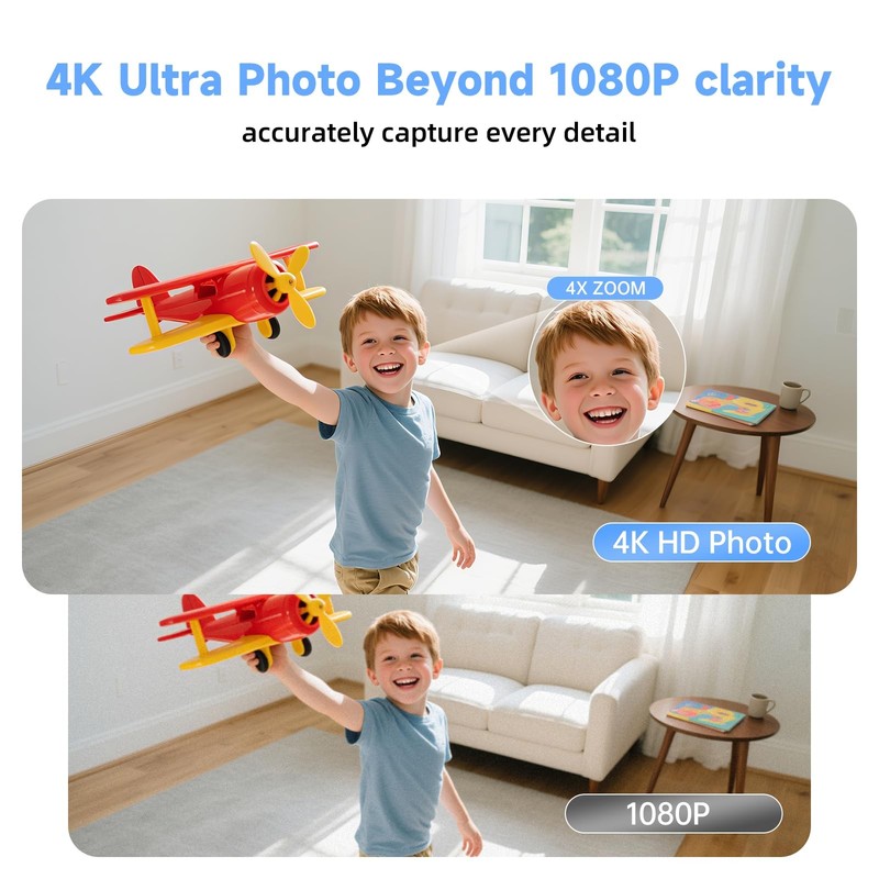 Window Camera for Home Security: 2.4GHz&5GHz WiFi 4K Indoor Camera with Color... gallery