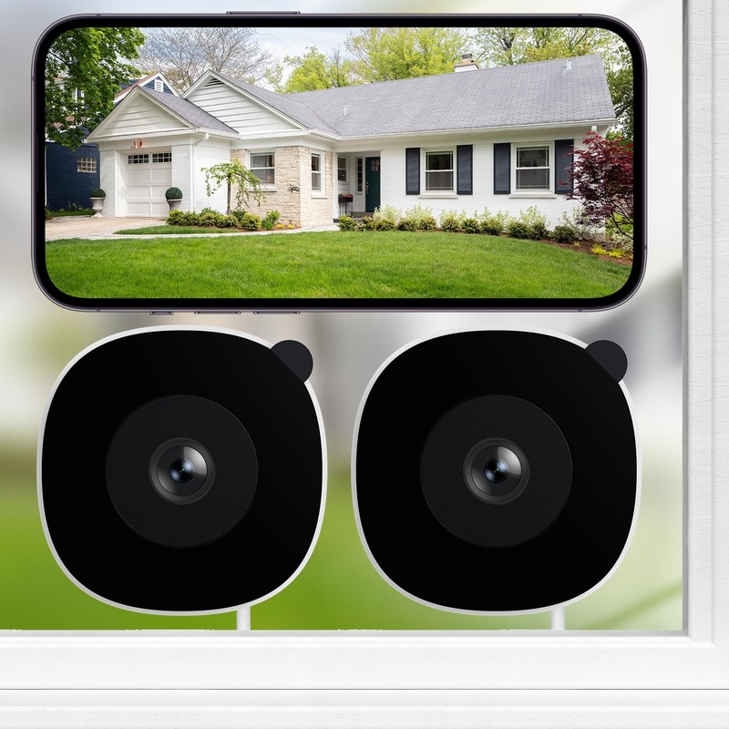 2K No Drill Window Camera-2 Pack 2.4Ghz & 5Ghz WiFi Dome Cameras for Home Sec…
