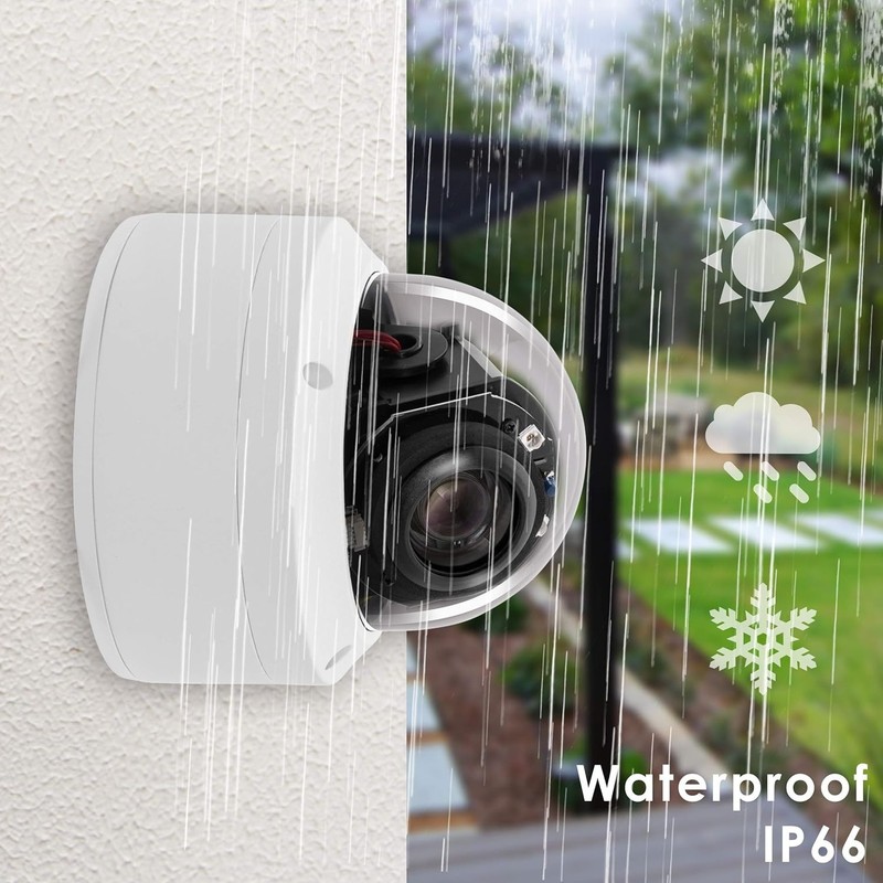 IP Security 4K 8MP H.265 POE PTZ Dome Camera, 5X Optical Zoom 2.7-13.5mm Lens gallery