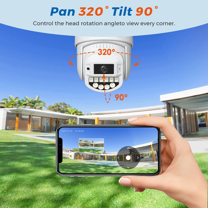 10MP PTZ Wifi IP Camera Dual Lens AI Human Detect ONVIF Surveillance CCTV Camera gallery