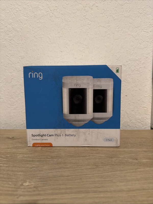 Ring Spotlight Cam Plus, Battery – Smart Security Video Camera White 2-pack