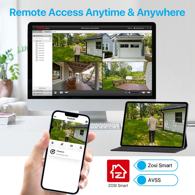 ZOSI 4K 16CH NVR 5MP Home POE Security Camera System 4TB CCTV PIR Motion Alerts gallery