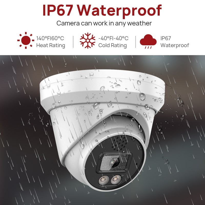 2pcs Vikylin 6MP Full Color IP Camera PoE 2-Way Audio Turret Outdoor CCTV NDAA gallery