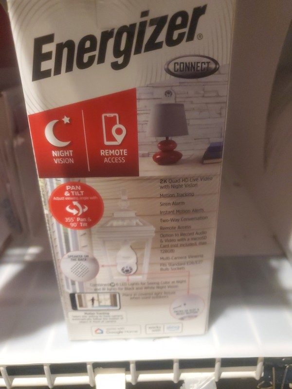 NEW Energizer Smart WIFI Indoor Outdoor Socket P/T Camera 2K Alexa Google Home gallery