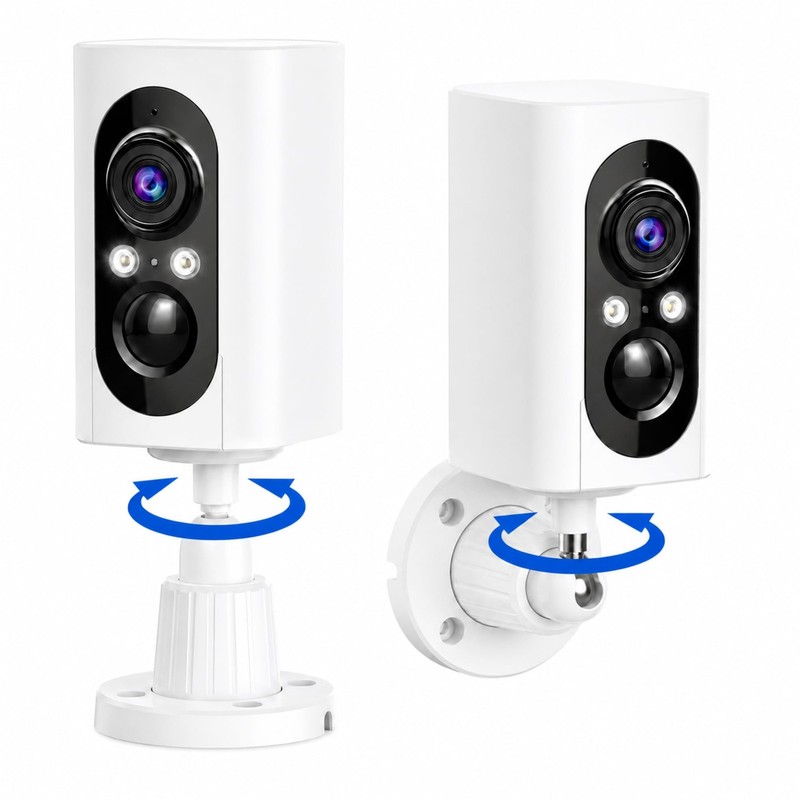 2K Security Cameras Wireless Outdoor, 355° Pan Rotate, Battery Powered, Color…