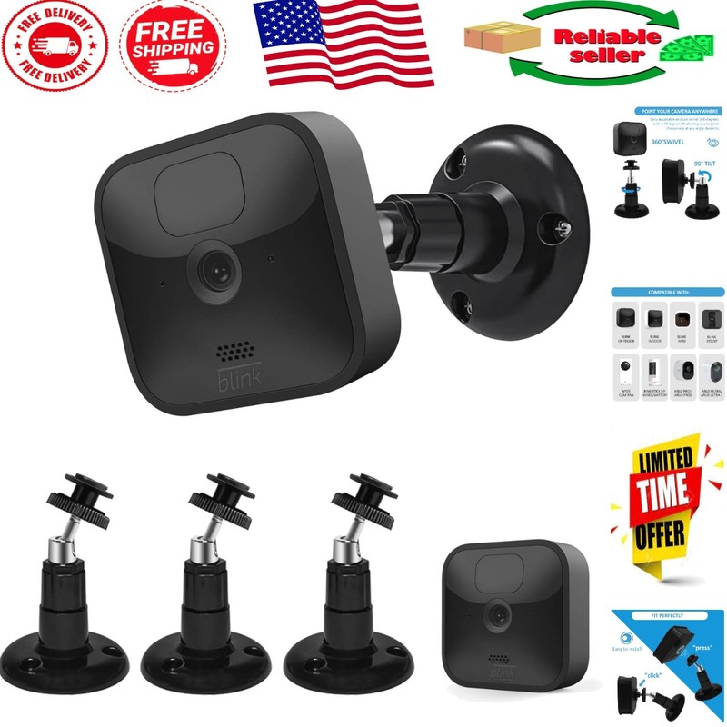 Blink Outdoor Camera Mount Set – Adjustable 360° View, Weather-Resistant 3 Pack