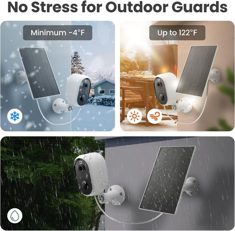 Solar Security Camera Outdoor Wireless, 2K Color Night Vision, Battery Powere... gallery