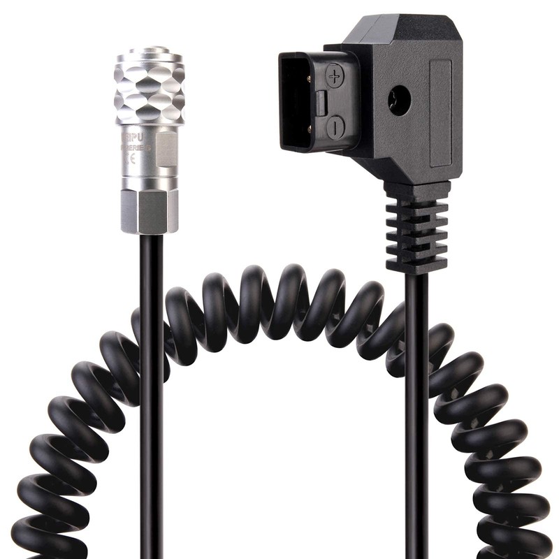 BMPCC 4k/6k Coiled Cord Power Cable DTap Plug Weipu SF6 2 Pin Female Camera