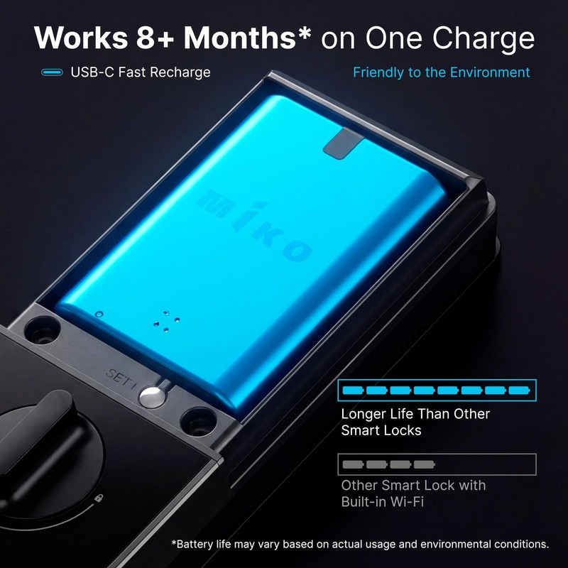 Miko i10 Pro Smart Lock with Camera, Face and Palm Recognition, WiFi 2K Video... gallery