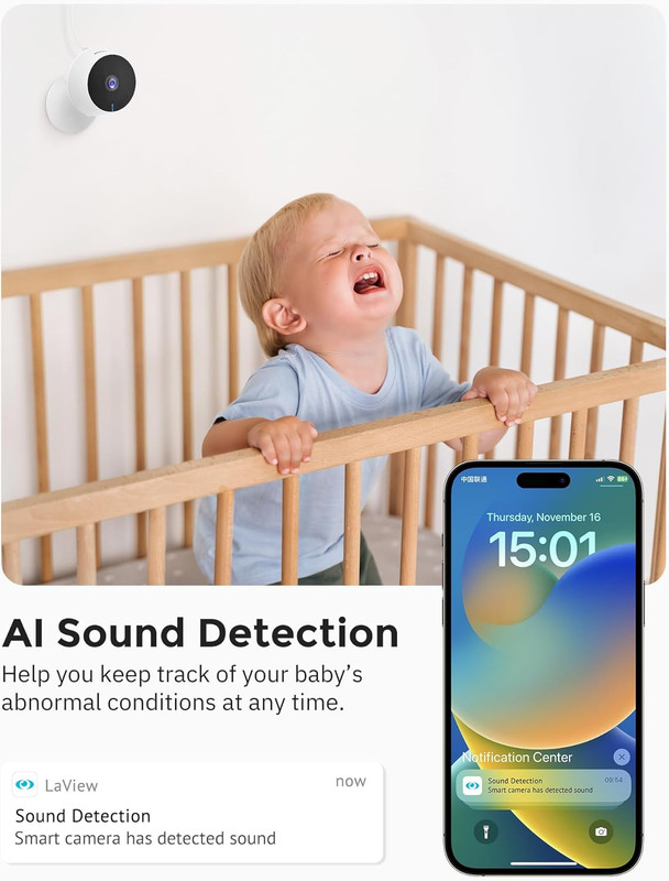 4MP 2K Cameras for Home Security Indoor, 5G& 2.4Ghz Home Security Camera for Bab gallery