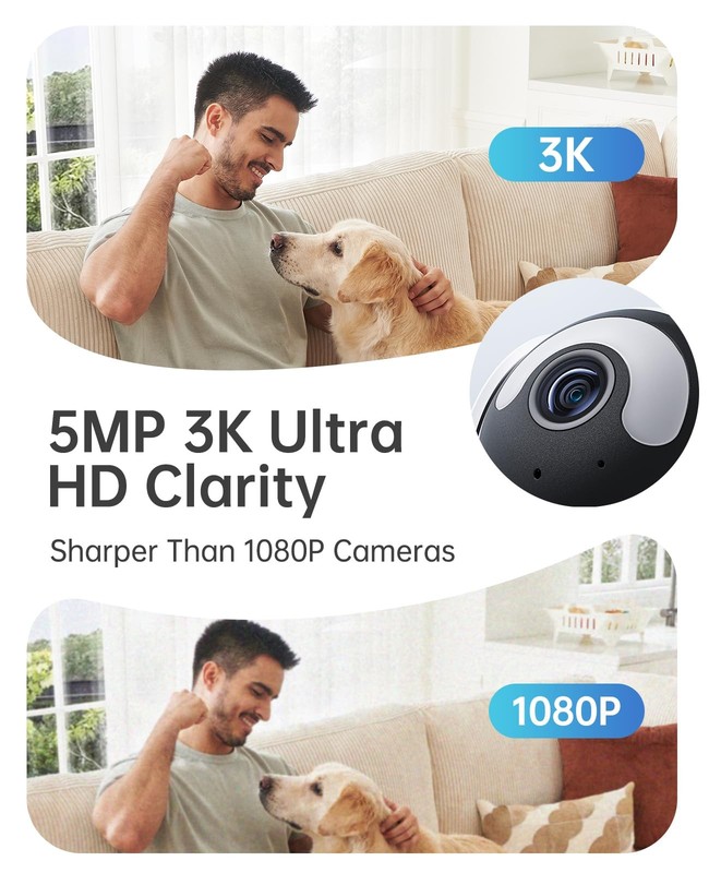 Indoor Security Camera, 5MP Plug-in Wireless WiFi Home Camera with Smart Nigh... gallery
