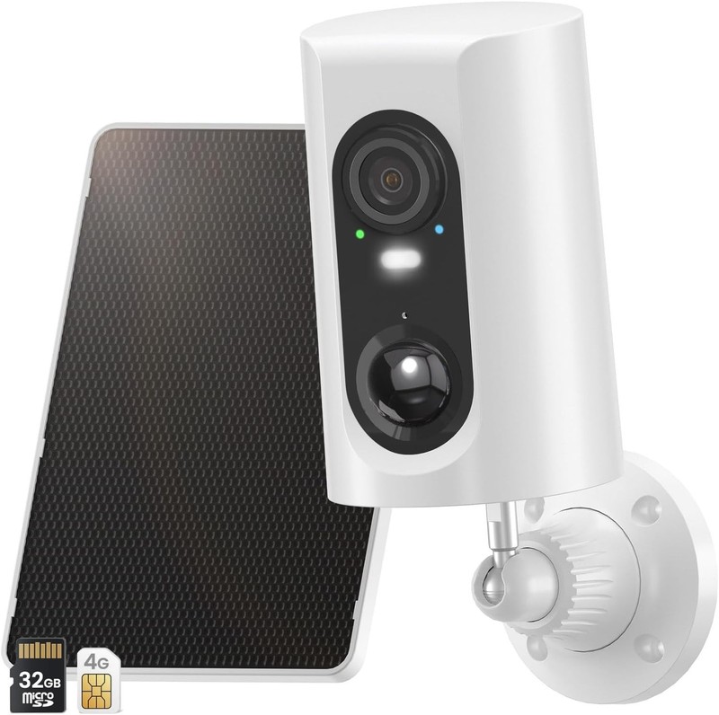 4G LTE Cellular Security Camera No WiFi Solar Outdoor Night Vision With SIM Card