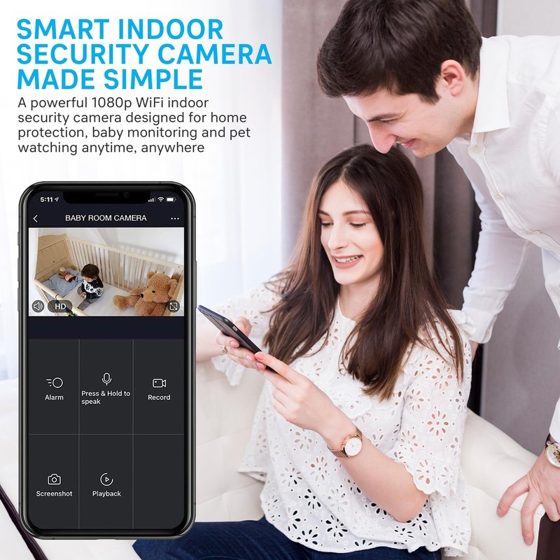 Vivid Indoor Smart Security Camera – HD Live Stream Camera for Indoor Home Mo... gallery