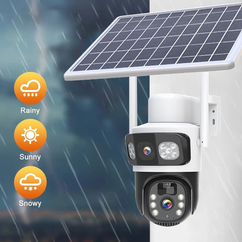 Solar PTZ Security IP CCTV WiFi Camera 4MP Home Audio Wireless Surveillance gallery