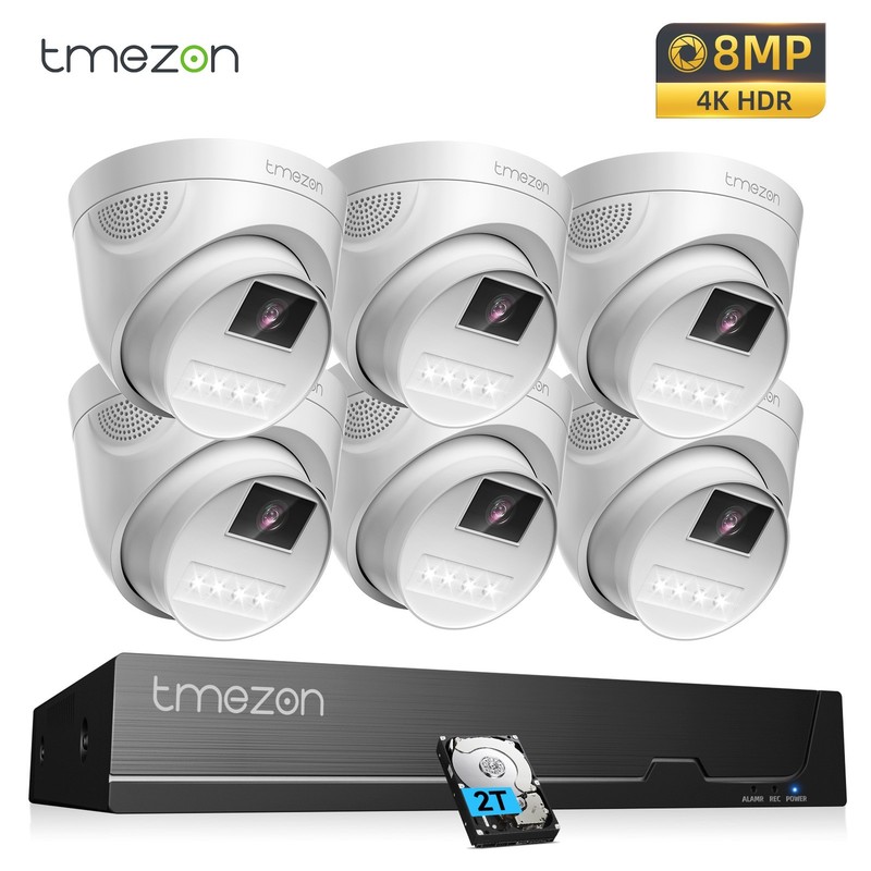 4K Ultra HD 8MP Security System 8CH PoE NVR 2-Way Audio Night Vision Waterproof gallery